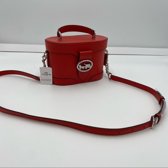 Coach PebbleLeather Georgia Crossbody Bright Poppy - Picture 3 of 11